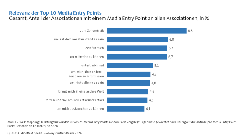 Relevanz der Top 10 Media Entry Points